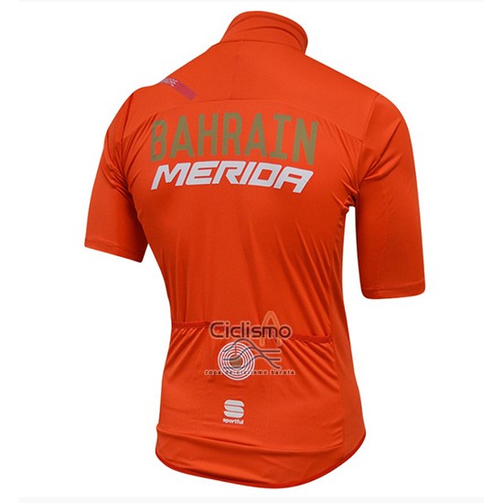 Bahrain Merida SS Ropa Ciclismo Culotte Corto 2018 Mangas Cortas Naranja